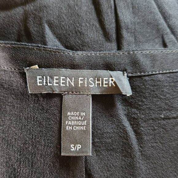 Eileen Fisher Black Silk Shift Dress Size Small - Picture 6 of 7
